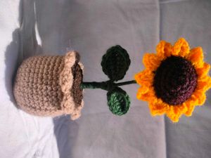 Crochet Sunflower Decor