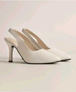 White Slingback Heels
