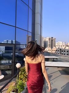 Chic Burgundy Party Dress