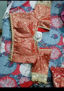 Elegant Red &amp; Gold Lehenga Skirt