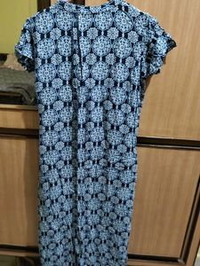 Printed Casual Dress with front zip