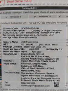 SanDisk OTG Enabled Pendrive 32GB (Micro USB)