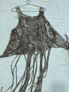 Tie-Dye Fringe Tank Top