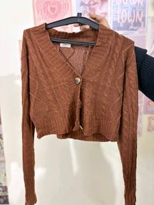Brown Knit Cardigan