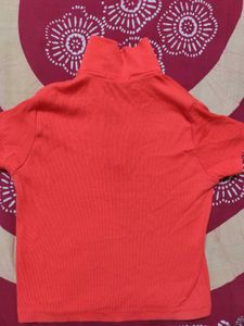 Zara Orange Collared Crop Top