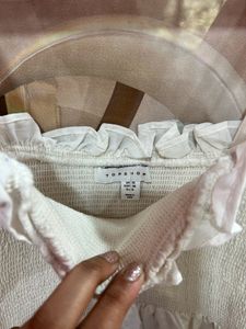 Stylish White Knee Length Dress For Women’s/Girls