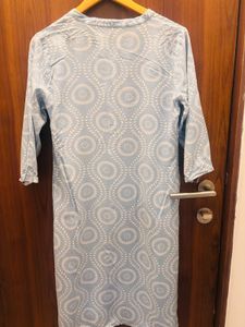Blue Printed Tunic Top