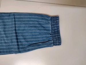 Striped Denim Joggers