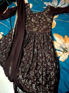 Elegant Brown Ethnic Gown