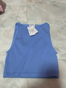 Cute Blue Crop Tank Top