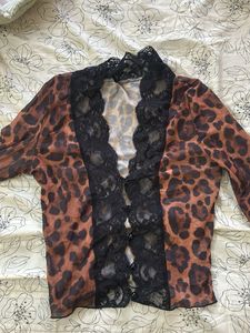 Leopard Print Lace Top