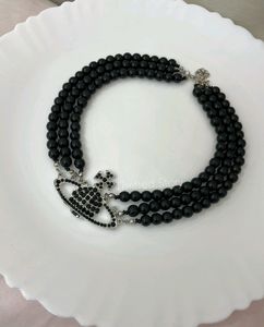 Vivienne Westwood Row Large Choker Black Necklace