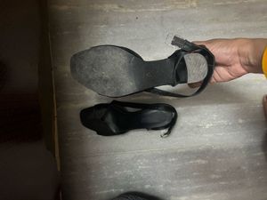Open Toe Black Heels