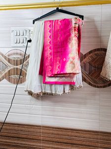 Anarkali Suit With Contrast Dupatta