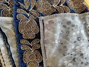 Velvet Embroidered Saree