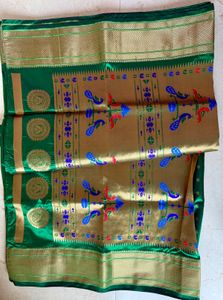 Unused Green Paithani saree
