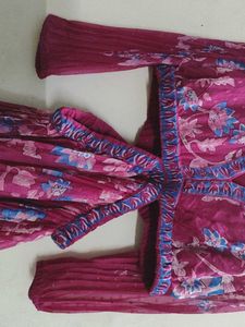 Floral Print Prink Dress Waist Cut