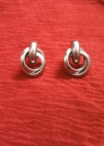 Crunchy Fashion Silver Hoop Earrings, Stylish Eari