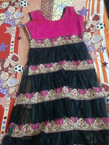 Pink &amp; Black Tiered Dress