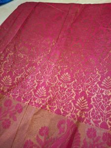 Pink Banarasi semi soft Silk Saree