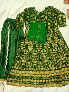 Green Embroidered Party Wear Suit xxl