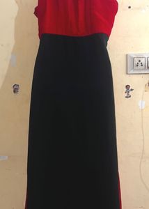 Chic Red &amp; Black Party Dress