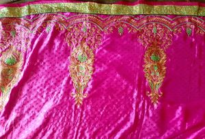 Gorgeous Parrot Green And Pink Combination Saree&#34;