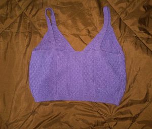Soft Knit Lavender Crop | Y2K Aesthetic