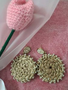 Earrings and Crochet Flower