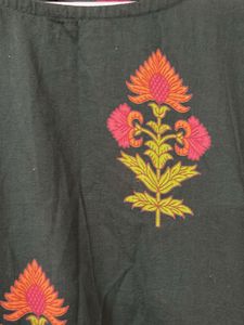 Pure 60-60 Cotton Designer Kurti Plazo Set