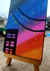 Mini Canvas Sunset Art – Hand-Painted Wall Decor