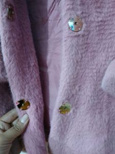 Heavy Pink Faux Fur Coat
