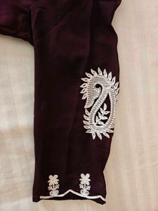 Embroidered Kurta Purple