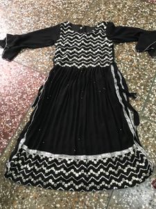 Black Embroidered Kurta Set