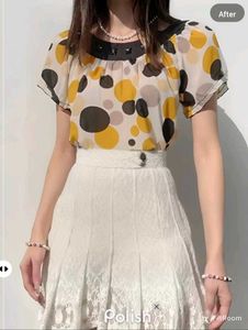 New With Tag Cute Art Double Layer Top