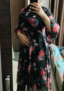 Floral Printed High Low Dress