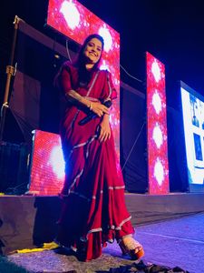 designer frill saree without blouse