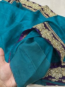 Saree With Lace On Border