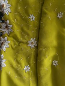 Chartreuse Embroidered Fabric