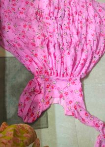 pink anarkali suit set