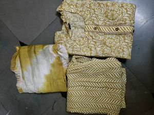 Mustard Floral Print Salwar Suit