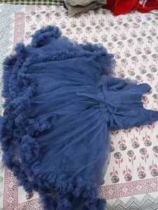 Blue Ruffle Tulle Dress
