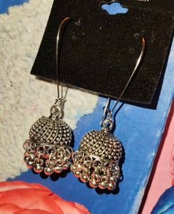 Janam Silver Toned Fashion Jhumkas Earrings
