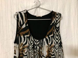 Black Printed Short Sleeves Dress