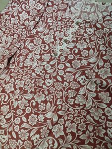 Maroon Floral🌸 Printed Kurta with Pants | Cotton