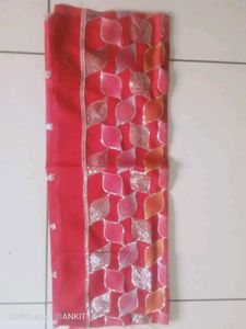 Beautiful Embroidery Red Blouse Piece