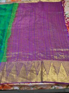 Green &amp; Purple Silk Saree