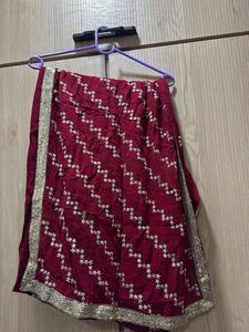 Maroon &amp; Silver Embellished Kurta
