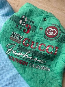 Sky Blue N Green Hoodie(light Winter) 0-1 Year