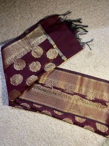Burgundy &amp; Gold Duppata